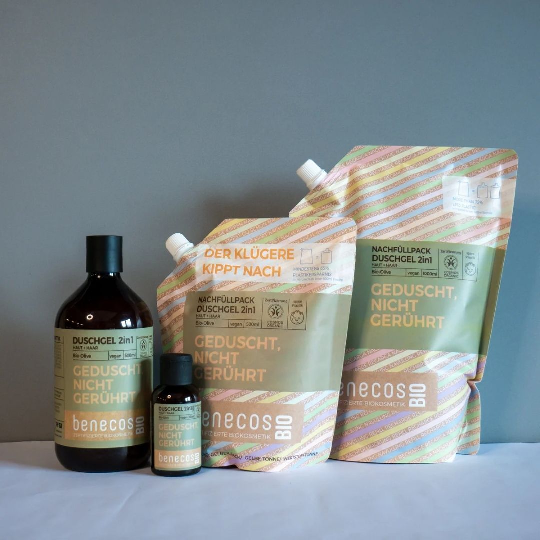 benecosBIO Mini Shower Gel 2in1 organic olive