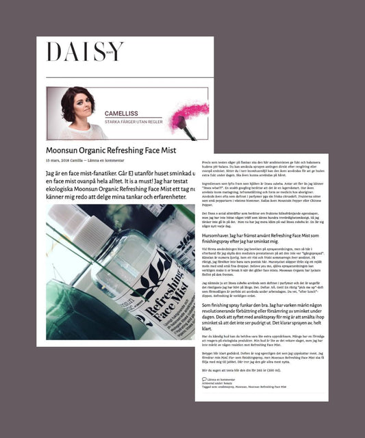 Daisy Beauty bloggen skriver om Moonsun Refreshing Face Mist
