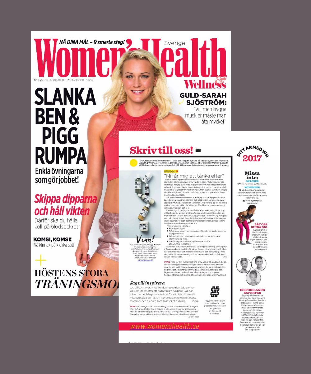 Tidningen Women's Health Sverige tävlar ut produkter från Moonsun