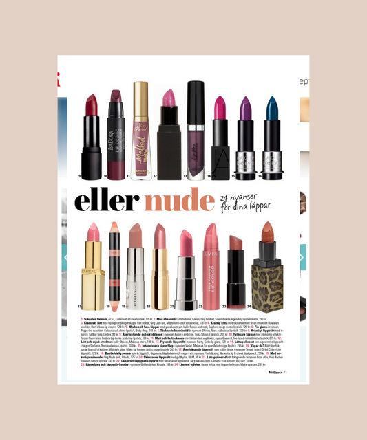 Das Magazin Aftonbladet Welness empfiehlt den Lippenstift von Inika