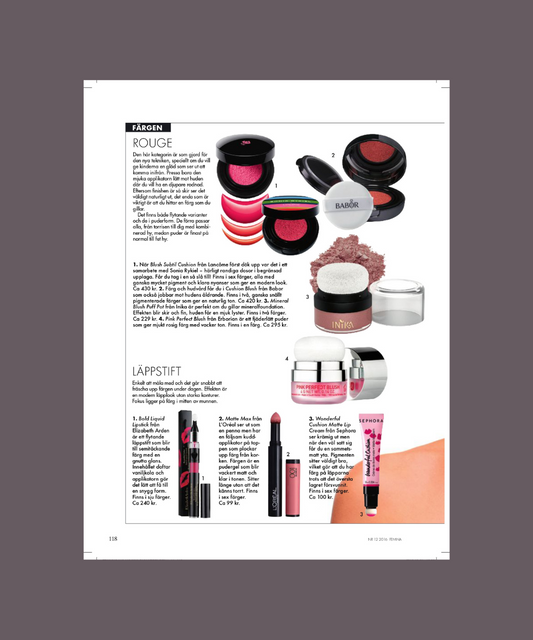 Tidningen Cafe rekommenderar Inika Organics blush puff pot