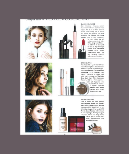 Tidningen Glossy magazine tipsar om Inikas long lash maskara