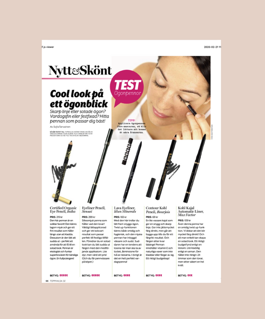 I tidningen Topp hälsa rekommenderar de Inika Organics eye pencil.