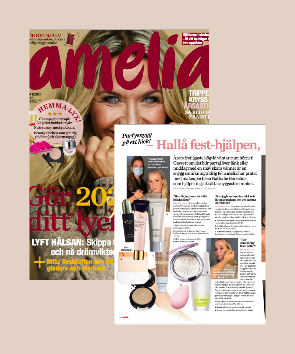 Tidningen Amelia tipsar om Inika Organics radiant glow primer