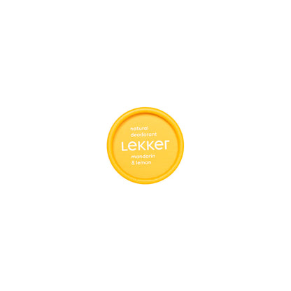 Lock till LEKKER Have Fun naturlig deodorantkräm med logotyp i orange färg