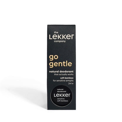 Burk och förpackning av Go Gentle deodorantkräm från LEKKER