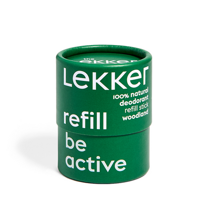 LEKKER Be Active deodorant refill. Påfyllning till deodorantstick i grön förpackning
